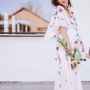 ASOS Pink embroidered Maternity Dress